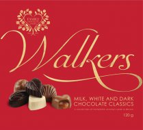 WALKERS 120g mliečna/biela/tmavá Balenie:14ks x 