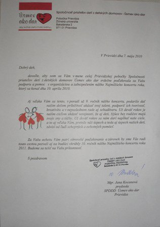USMEV AKO DAR 2010
